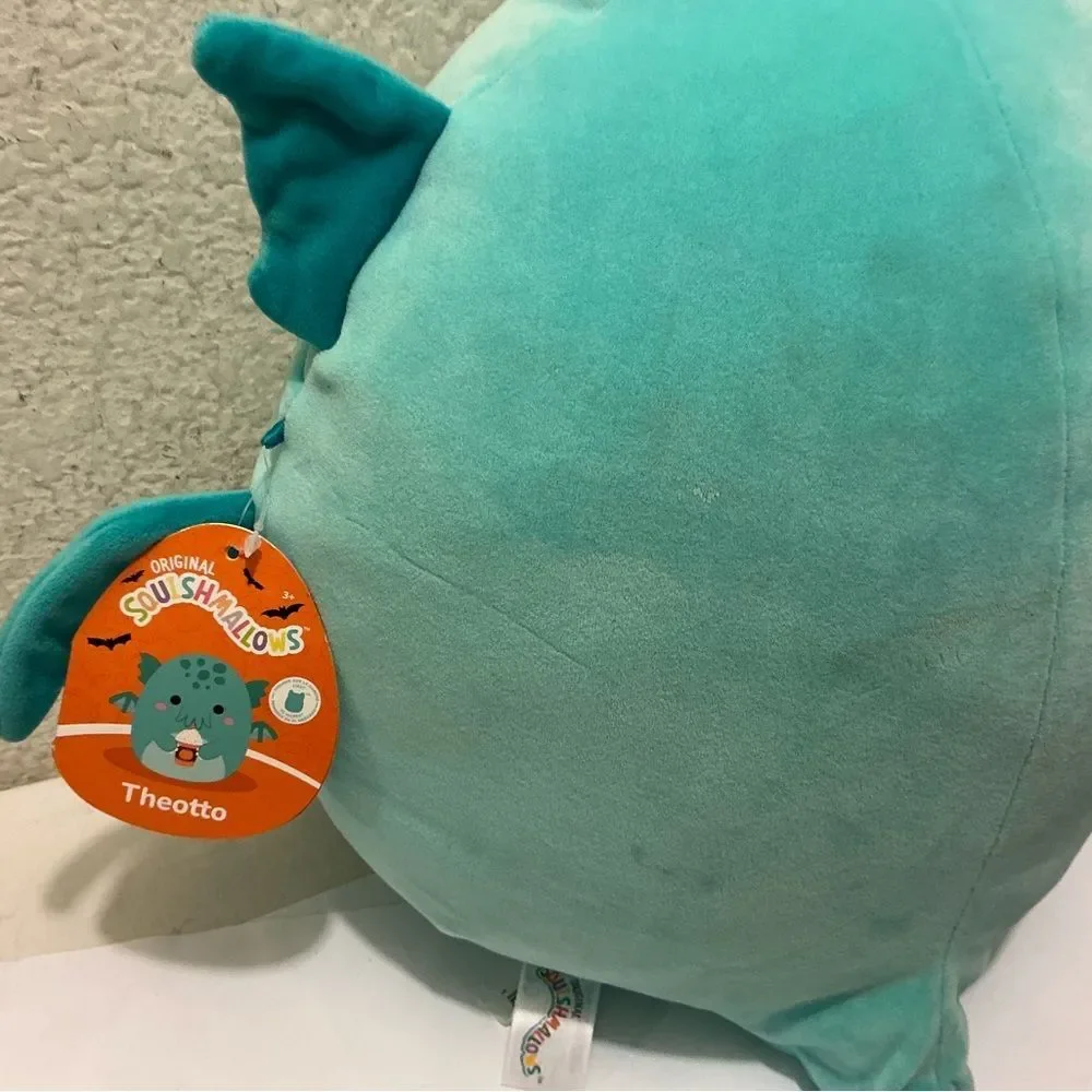 NWT Squishmallows 12” Theotto the Teal Cthulhu w/ Pumpkin Latte Halloween 2024